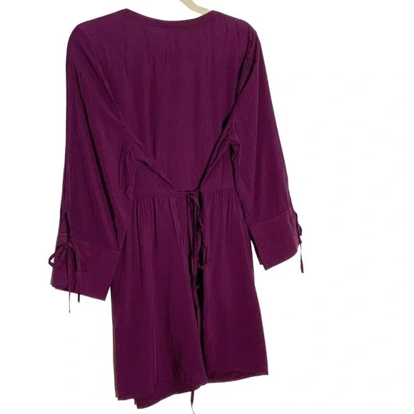 MOTHERHOOD Maternity burgundy blouse with back tie. Size L - Picture 7 of 9